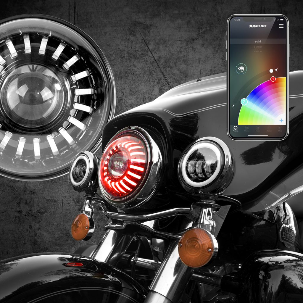 【即出荷】 Bezel FL Harley Machine Ring Black Clean Headlight PMパフォーマンスマシン
