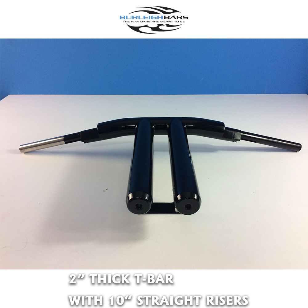 2″ Thick T-Bar Straight Integrated Risers ハンドルバー