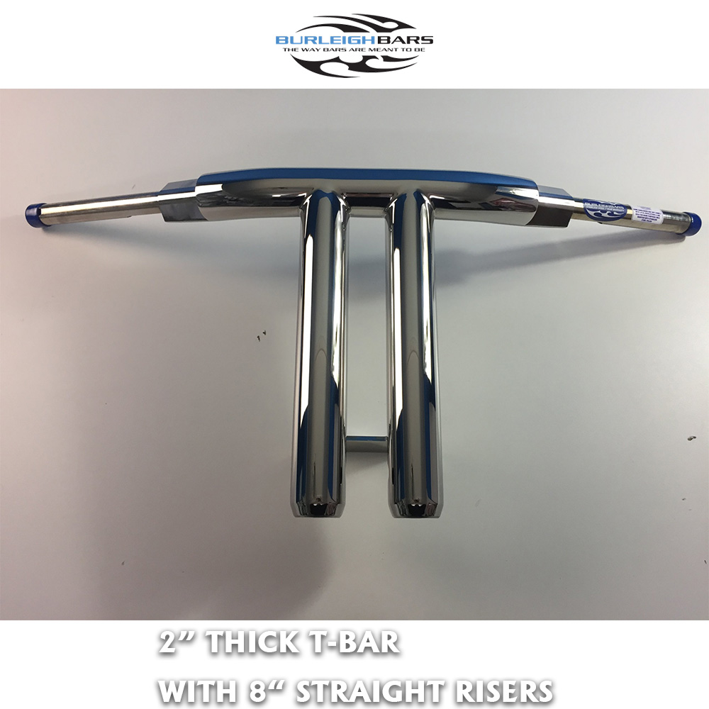 2″ Thick T-Bar Straight Integrated Risers ハンドルバー