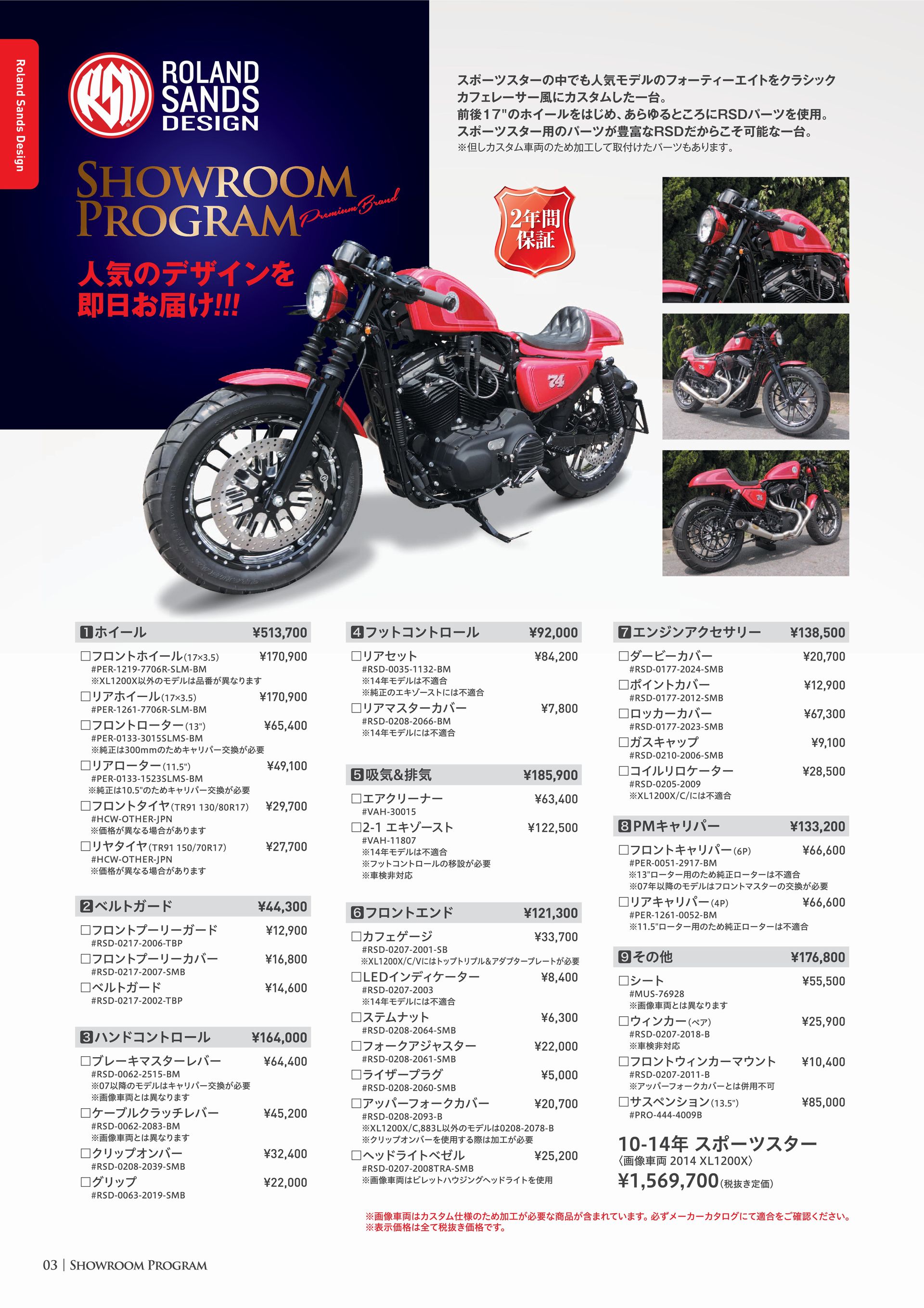ローランドサンズのカスタムパーツのパッケージ販売を開始しました Launched Showroom Program For Roland Sands ハーレー カスタム ワールド Harley Custom World